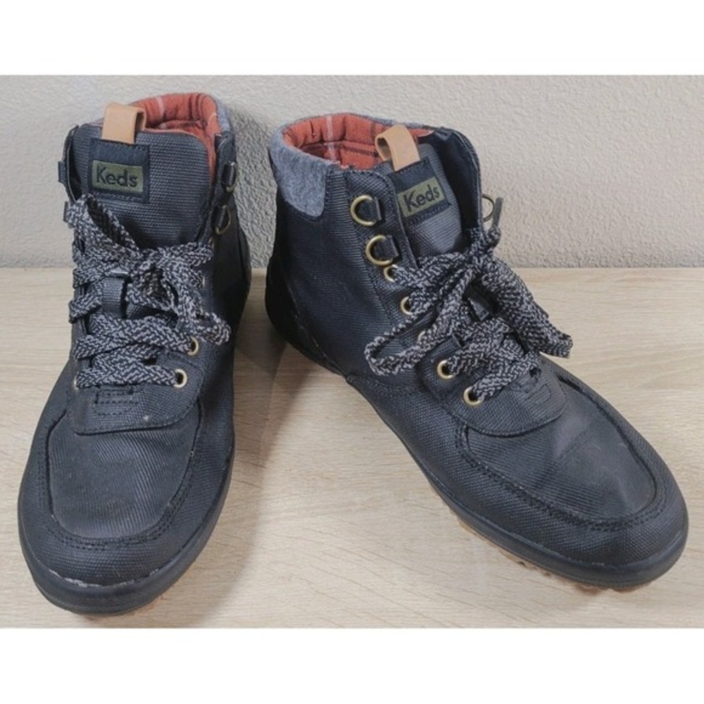 Keds Scout Waterproof Hiker Boots Womens 6 Black Nylon Lace Up Ankle Boots